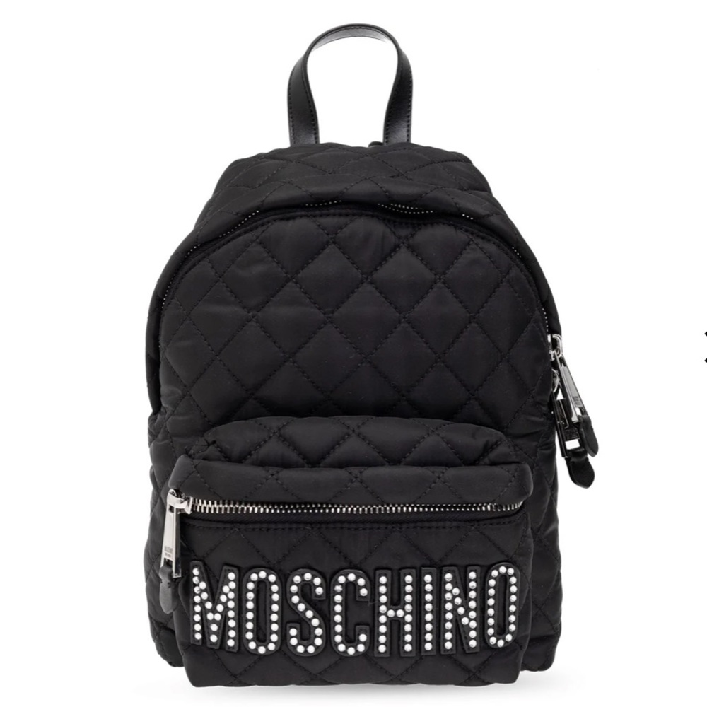 Moschino Logo-Embellished Zip-Up Quilted Backpack